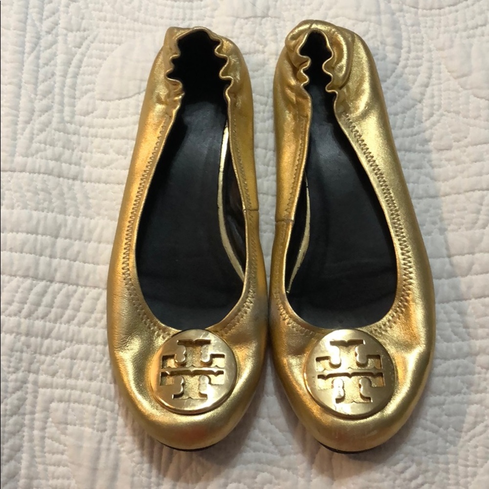 Tory Burch Gold Flats 8